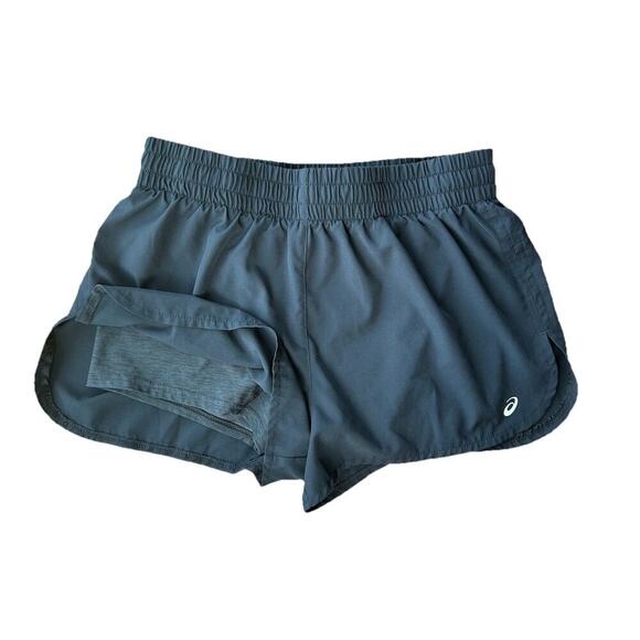 Women’s Black ASICS Running Athletic Shorts With Built-in Spandex Shorts Size M - Picture 2 of 4